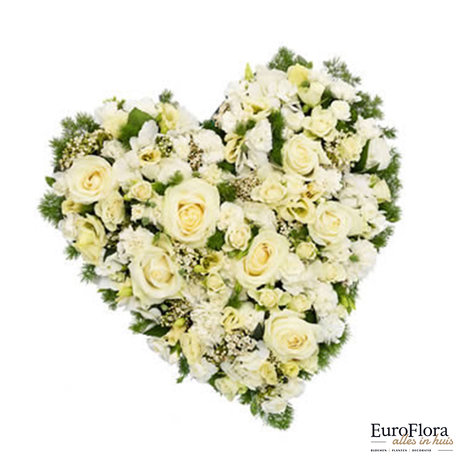 EuroFlora | Grafstuk Hartvorm | Wit/ geel | vanaf € 65